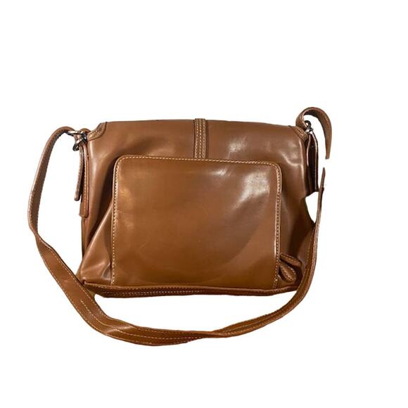 Liz Claiborne Brown Vegan Leather Messenger Shoulder Bag Women - Picture 2 of 16